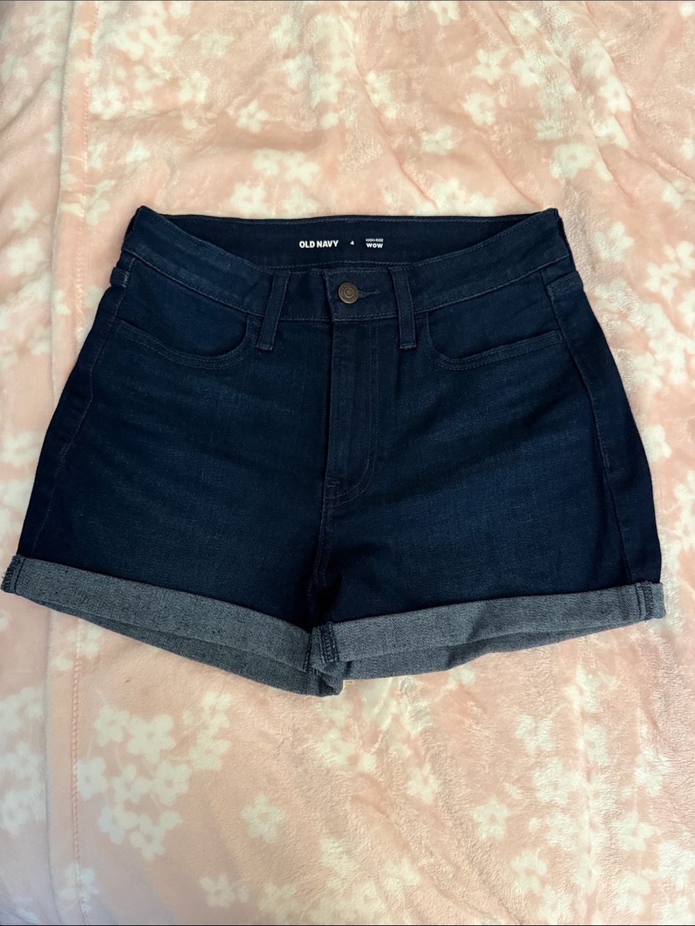 Old Navy Dark Blue Denim Cuffed Women's Shorts